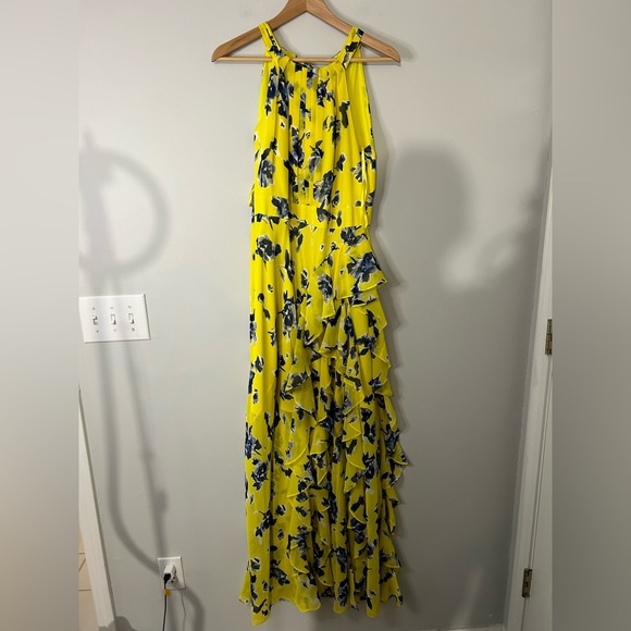 Eliza J Yellow Floral Halter Neck Maxi Dress - Picture 2 of 8